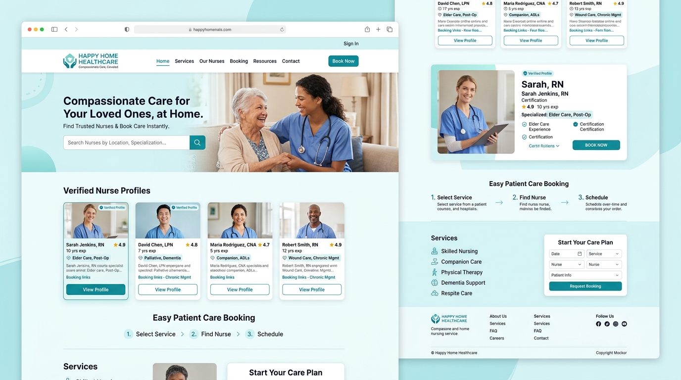 Happy Home Healthcare — Eldercare, Nursing & Caregiver Platform