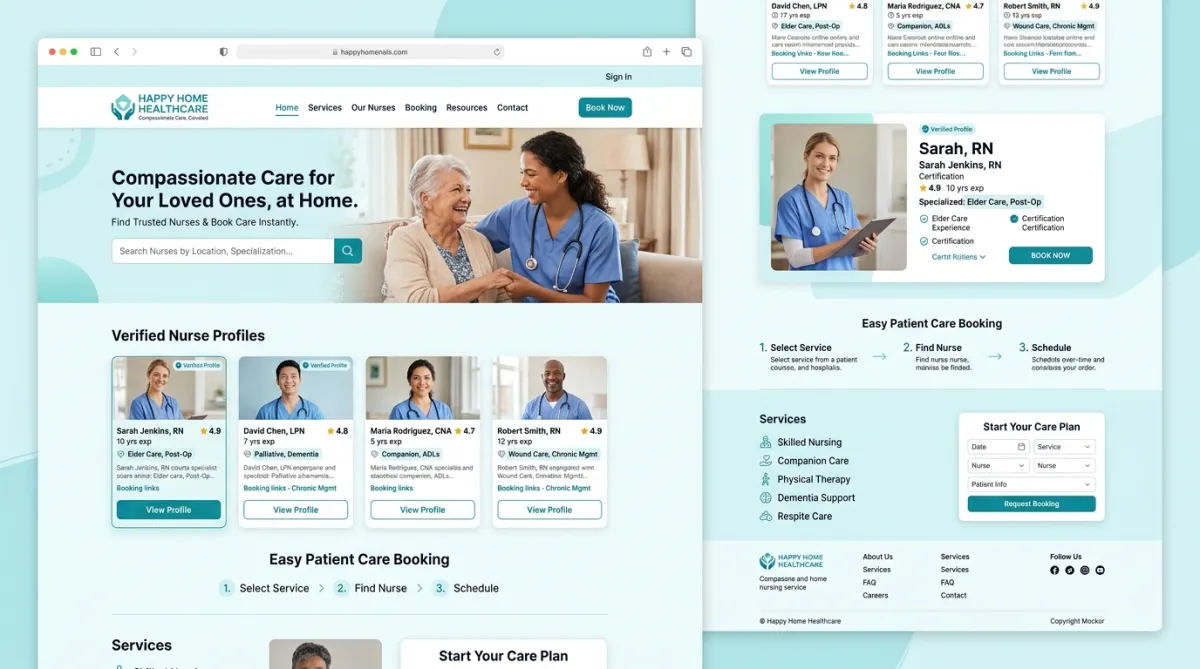 Happy Home Healthcare — Eldercare, Nursing & Caregiver Platform