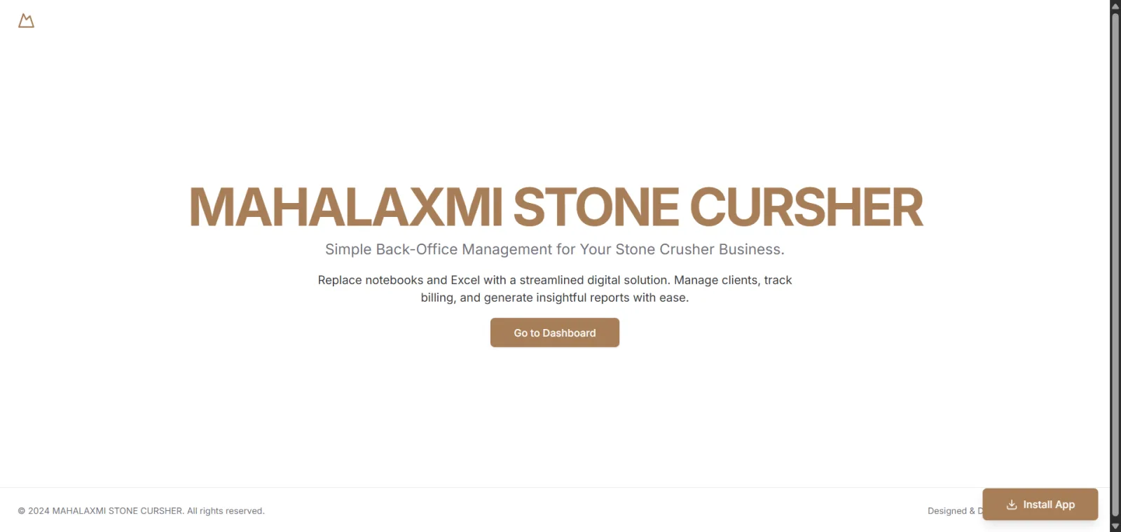 Mahalaxmi Stone Crusher — Industrial Back-Office ERP & Billing Suite